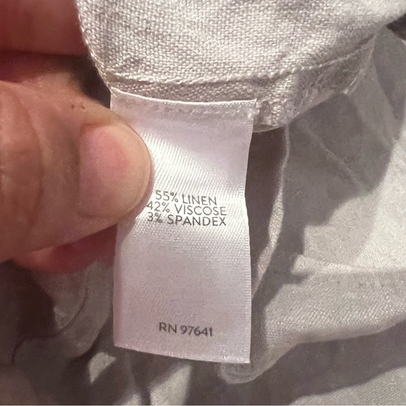 J. Jill Stretch Linen Button Hem Ankle Pants Gray Women's Size medium petite - Picture 3 of 13